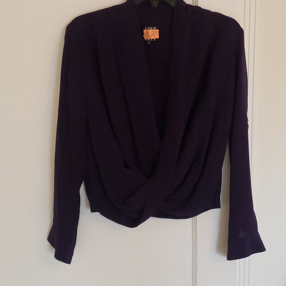 Slightly cropped silk blouse